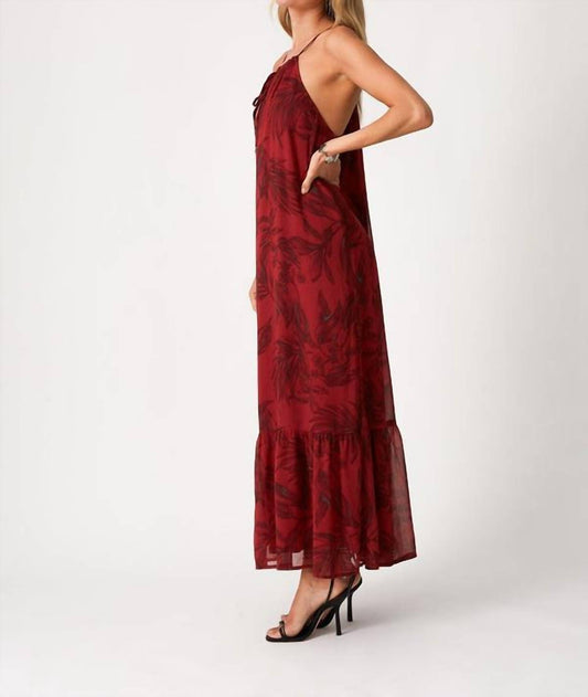 Lovestitch - Cowgirl Flowy Floral Tie Front Halter Maxi Dress