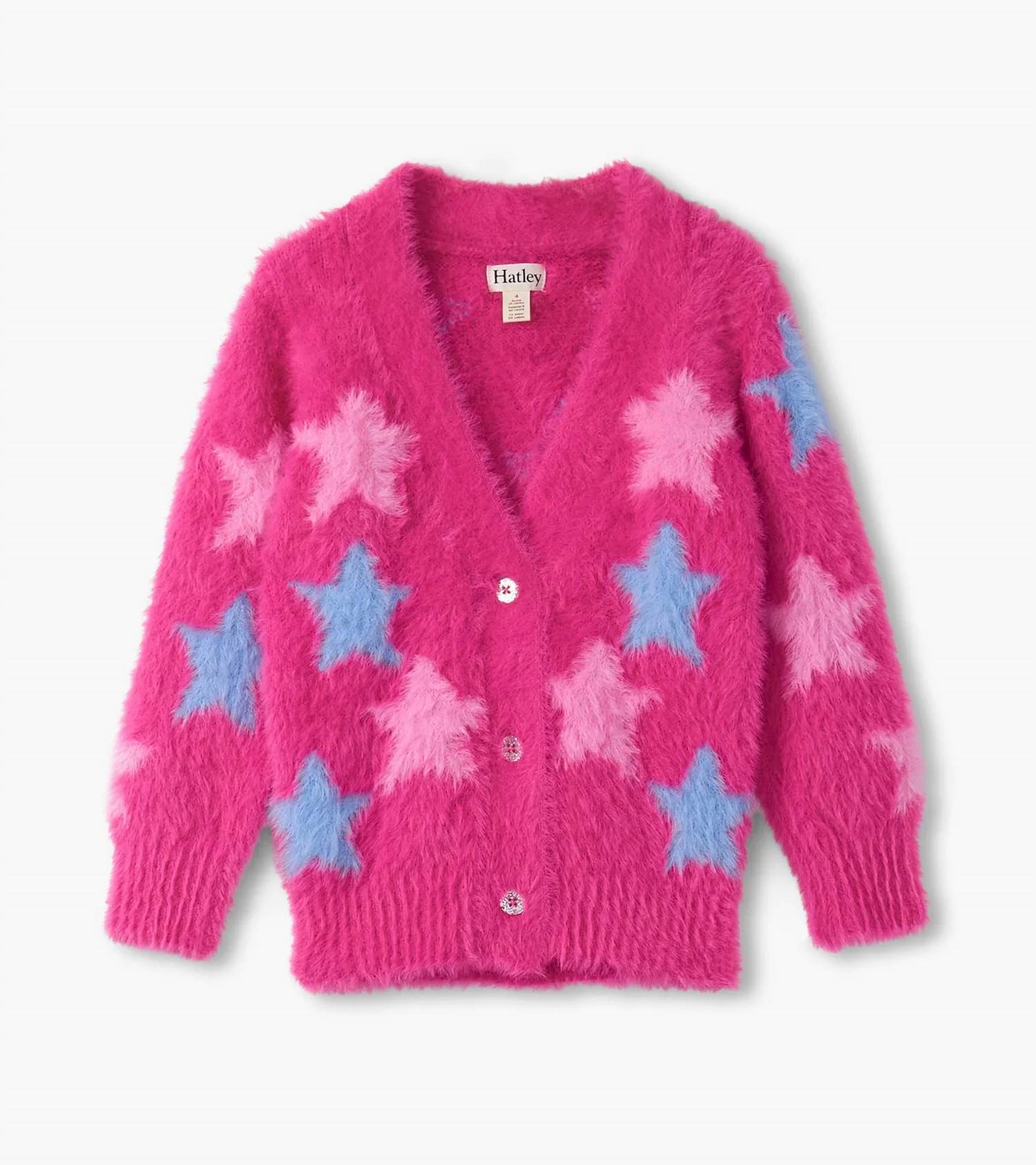Hatley - Girls' Sparklin Star Fuzzy Cardigan