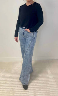 Saige Denim - Wide Leg Seam Detail Jeans