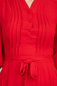 Nanette Lepore - Pleated Front Tie Waist Dress