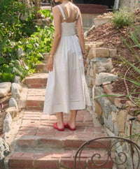 Moon River - Sleeveless Eyelet Midi Dress