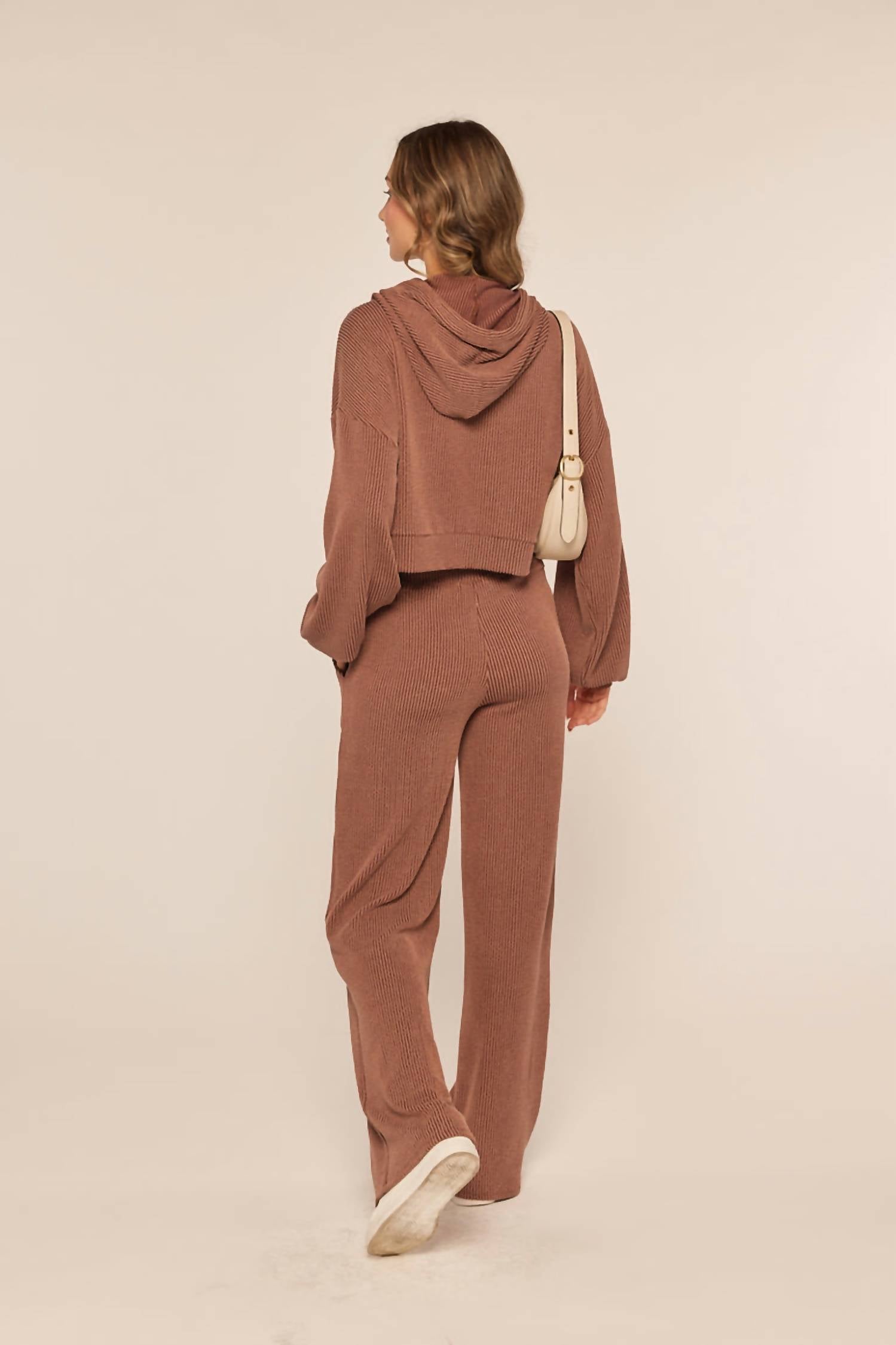 Kylie Paige Eloise Hoodie in chocolate - women's top - detail view