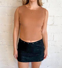 Cotton Candy LA Take Me Out Suede Skirt in black - women's skirt