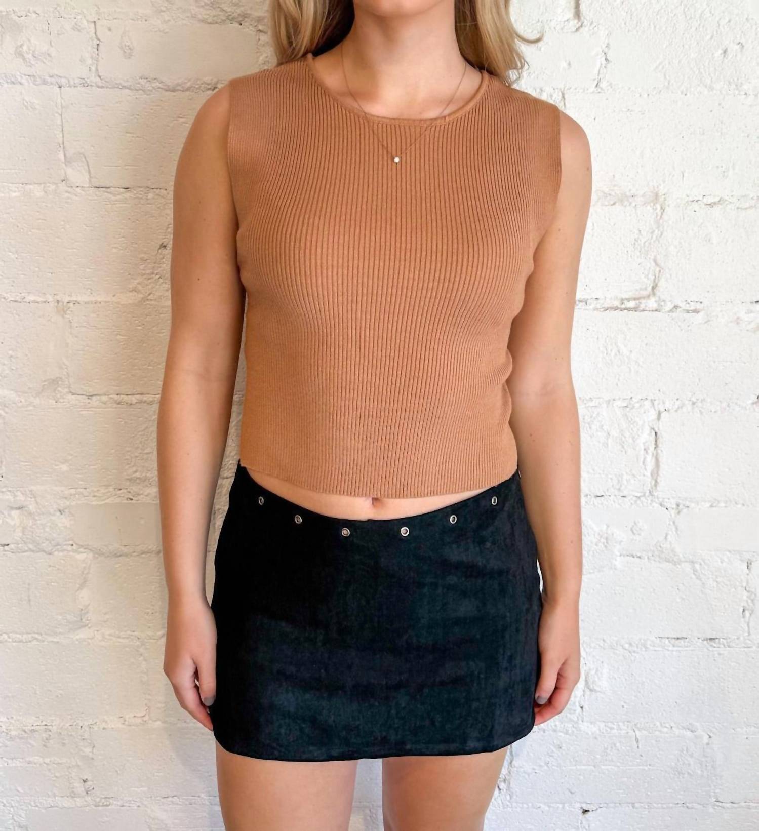 Cotton Candy LA Take Me Out Suede Skirt in black - women's skirt