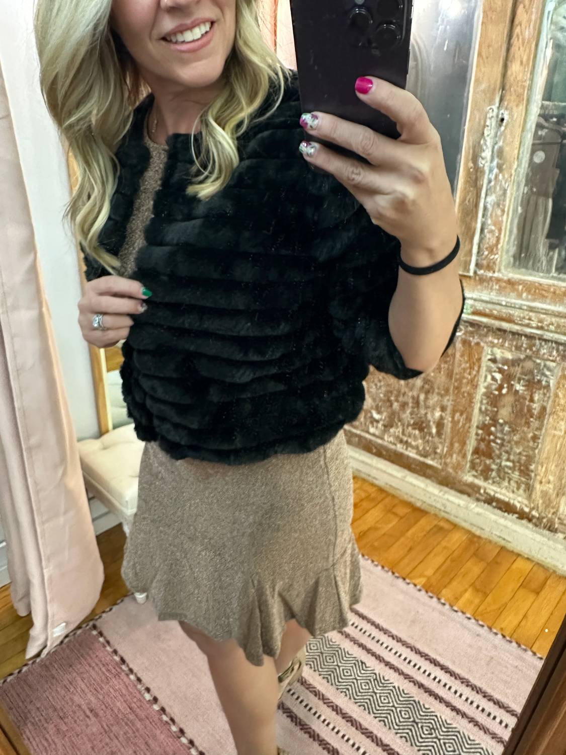 She + Sky - Faux Fur Crop Jacket