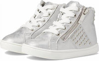 Nina Girls Ivette High Top Sneakers in silver distressed metallic - kids' sneaker