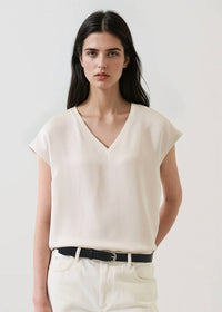 Patrick Assaraf - Silk V Neck Dolman Sleeve Tee