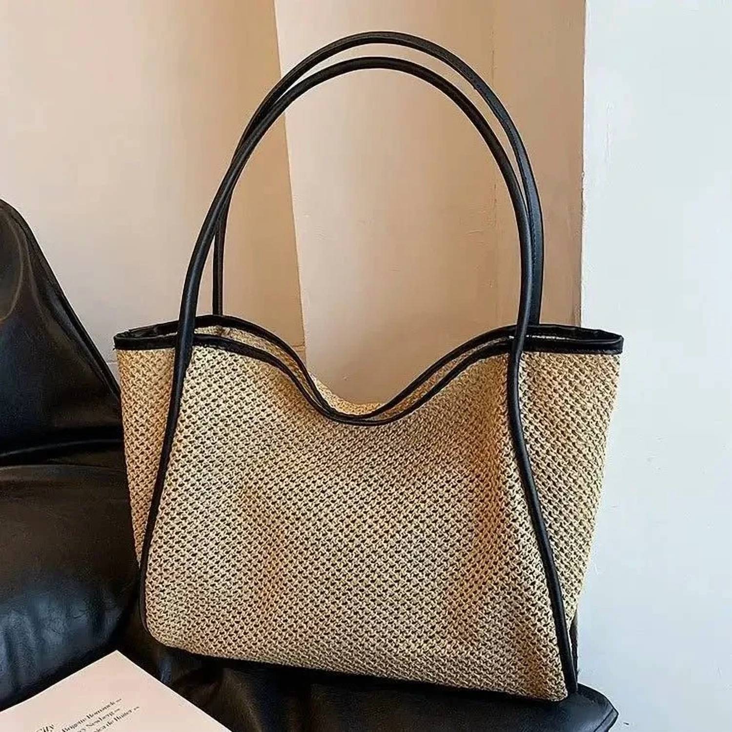 Anna-Kaci - Women's Desert Dunes Woven Tote Bag