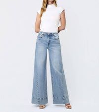 Vervet By Flying Monkey - April Wrap Seam Wide Leg Jeans