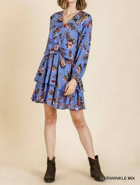 Umgee - Floral Tiered Ruffle Hem Dress