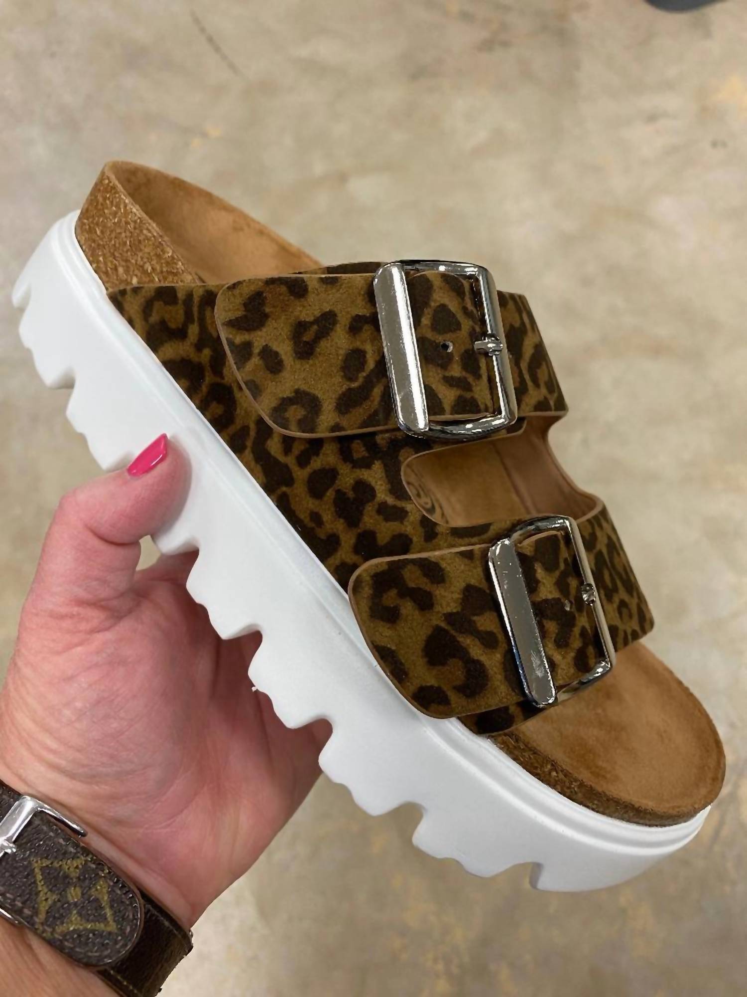 Very G - Women's Two Buckle Sandals With White Sole