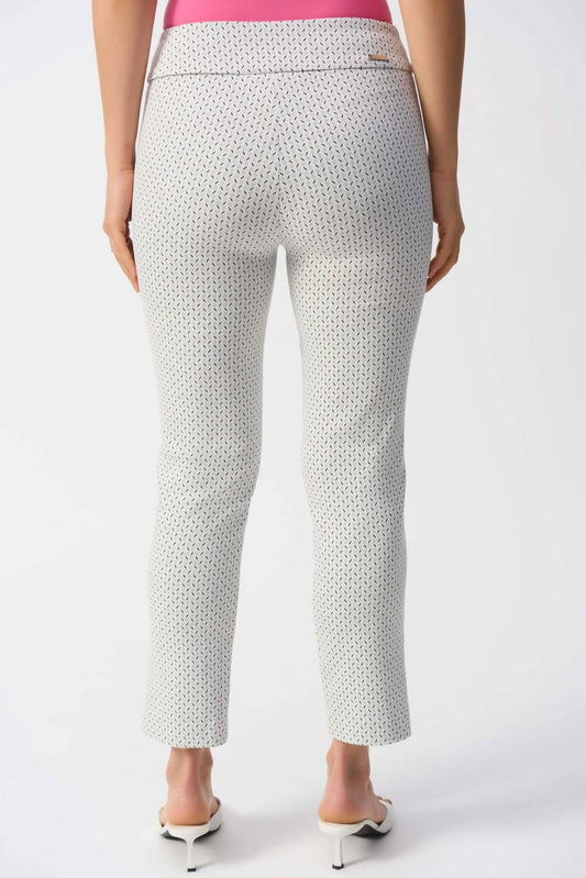 Joseph Ribkoff - Abstract Jacquard Slim Ankle Pants