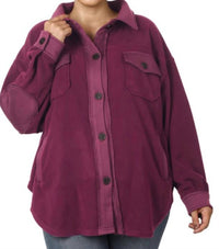Zenana - Winter Oversized Basic Fleece Shacket