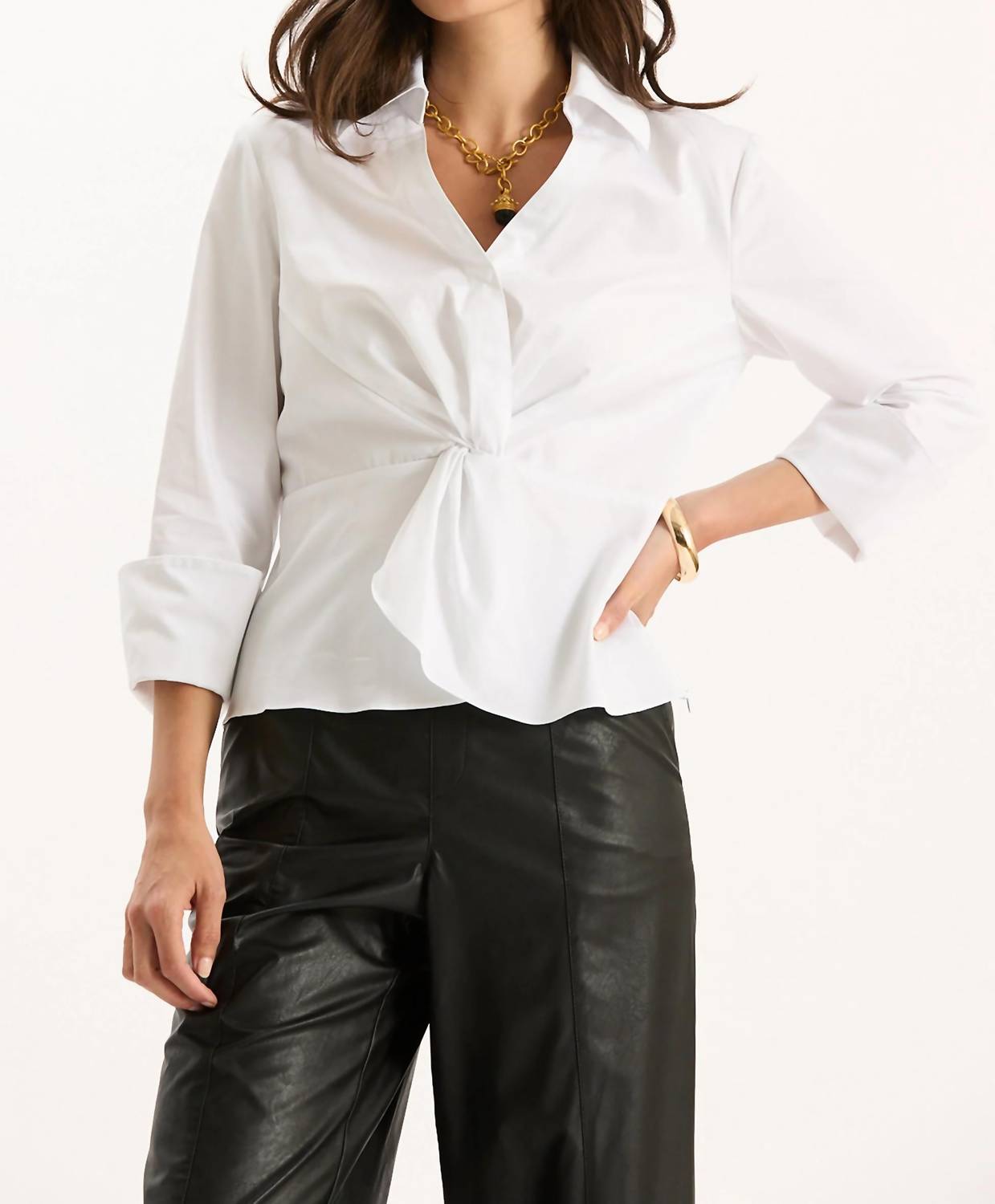 Tyler Boe - Paige Cotton Twisted Front Top