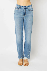 Judy Blue - High Rise Straight Leg With Heavy Destroy Jeans