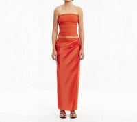 Significant Other - Brianna Persimmon Satin Maxi Skirt