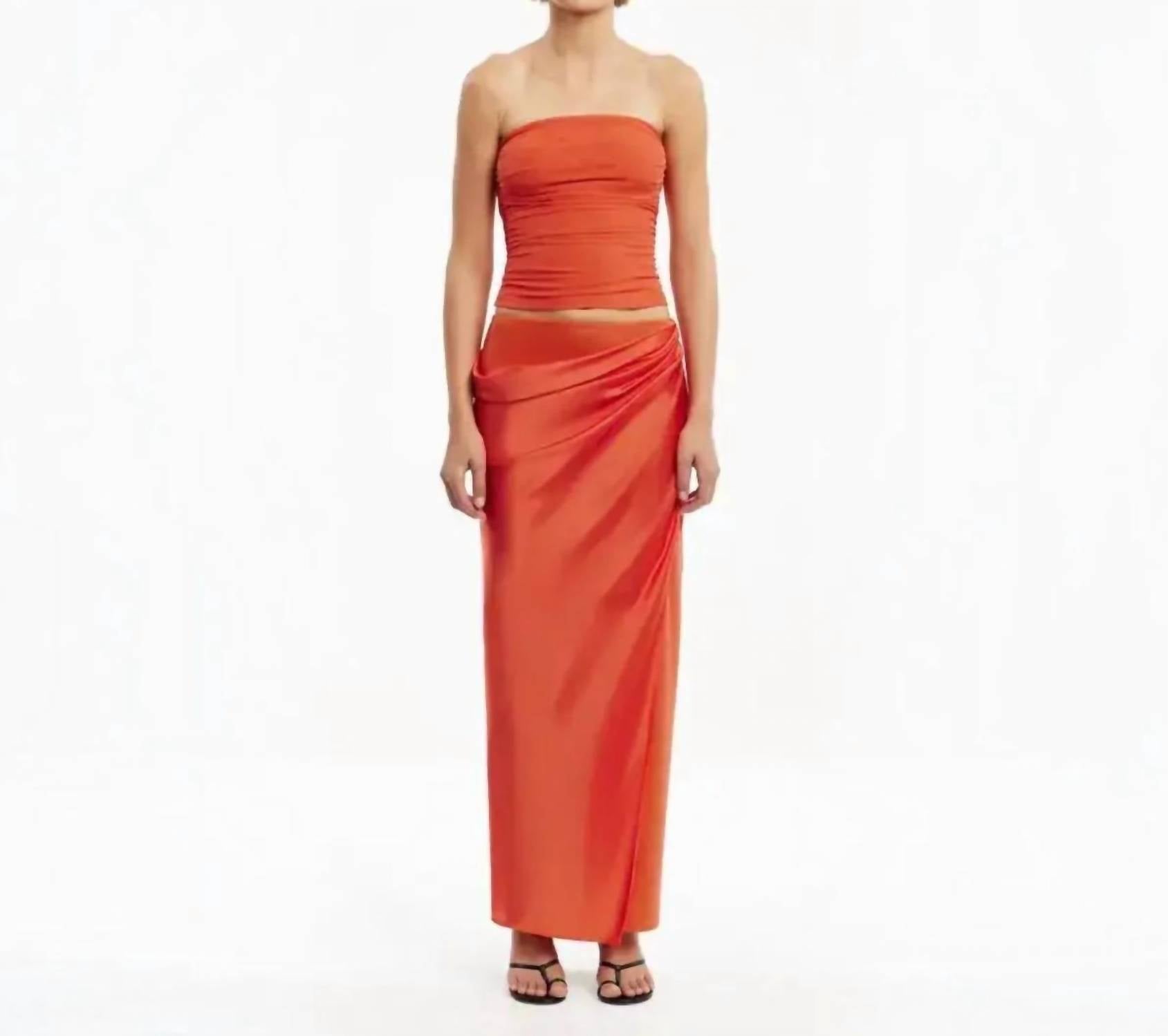 Significant Other - Brianna Persimmon Satin Maxi Skirt