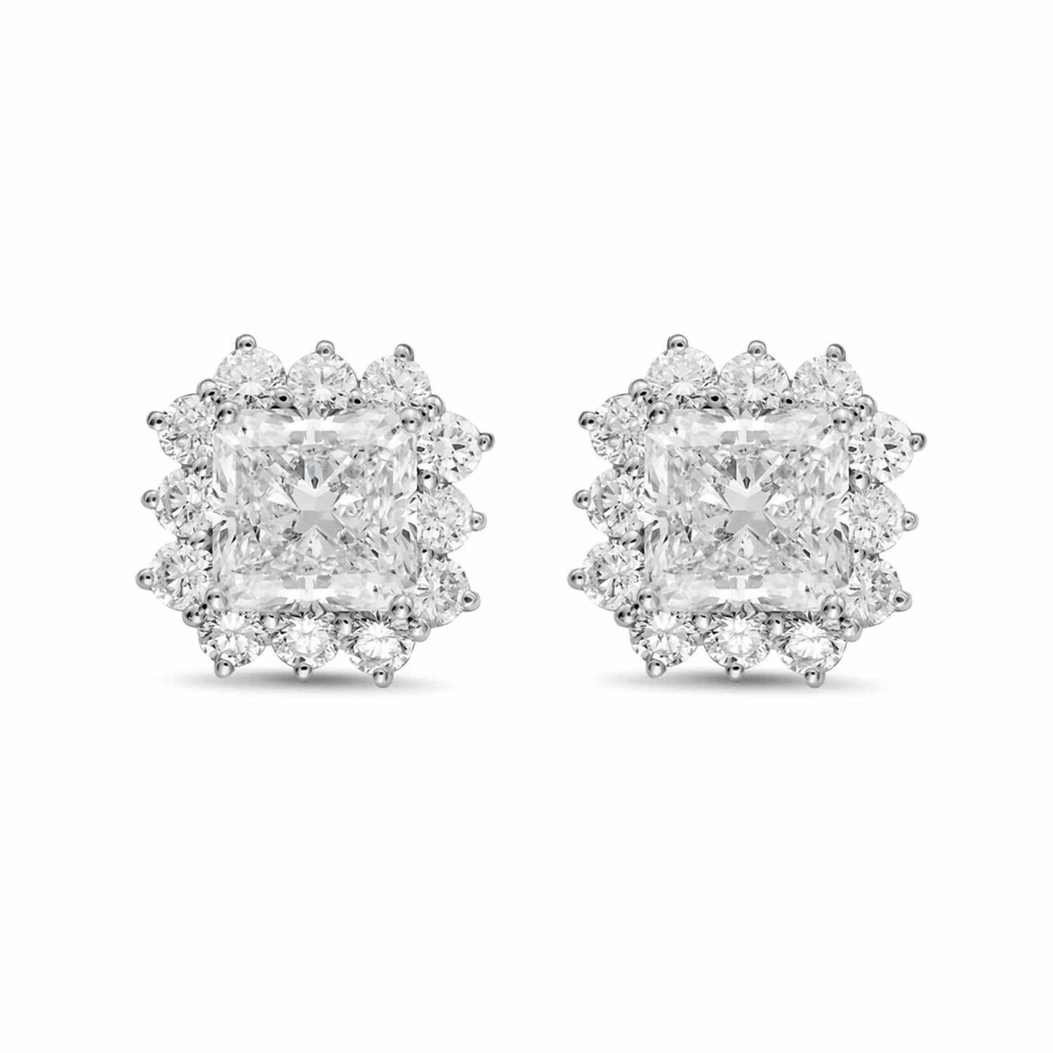 Diana M Jewels - Women's Radiant Lab-Grown Diamond Stud Earrings (6.00 Ct TCW) - Elegant