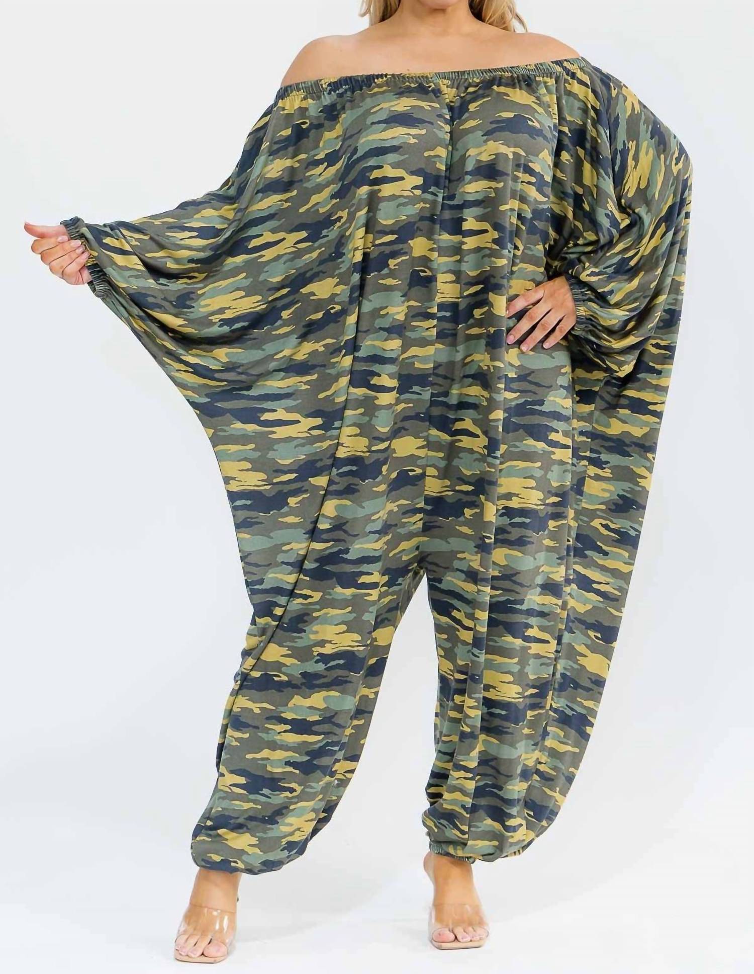 Karen T Design - Long Sleeve Harem Jumpsuit - Plus
