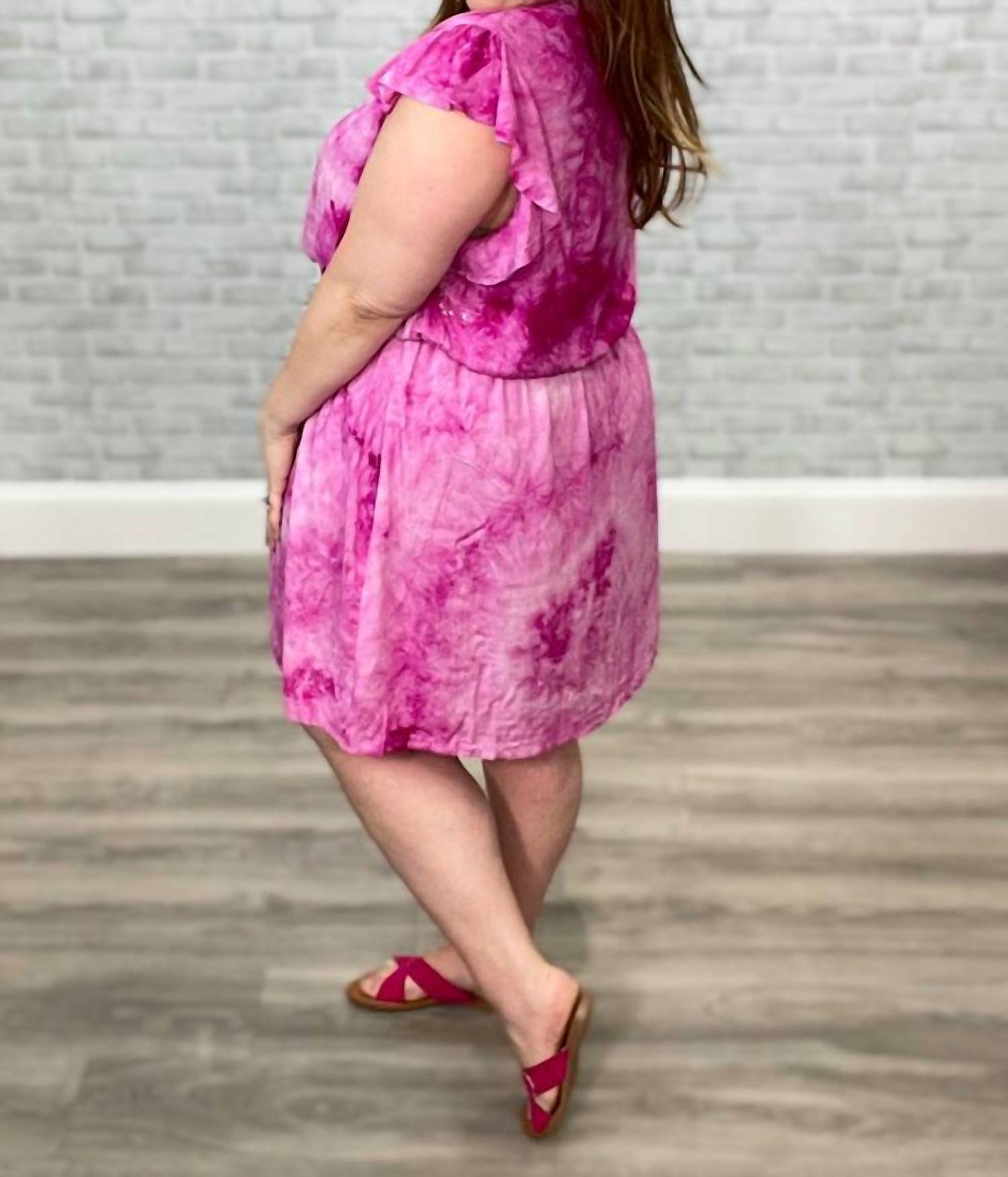 Andree By Unit - Tie Dye Flutter Sleeve Dress