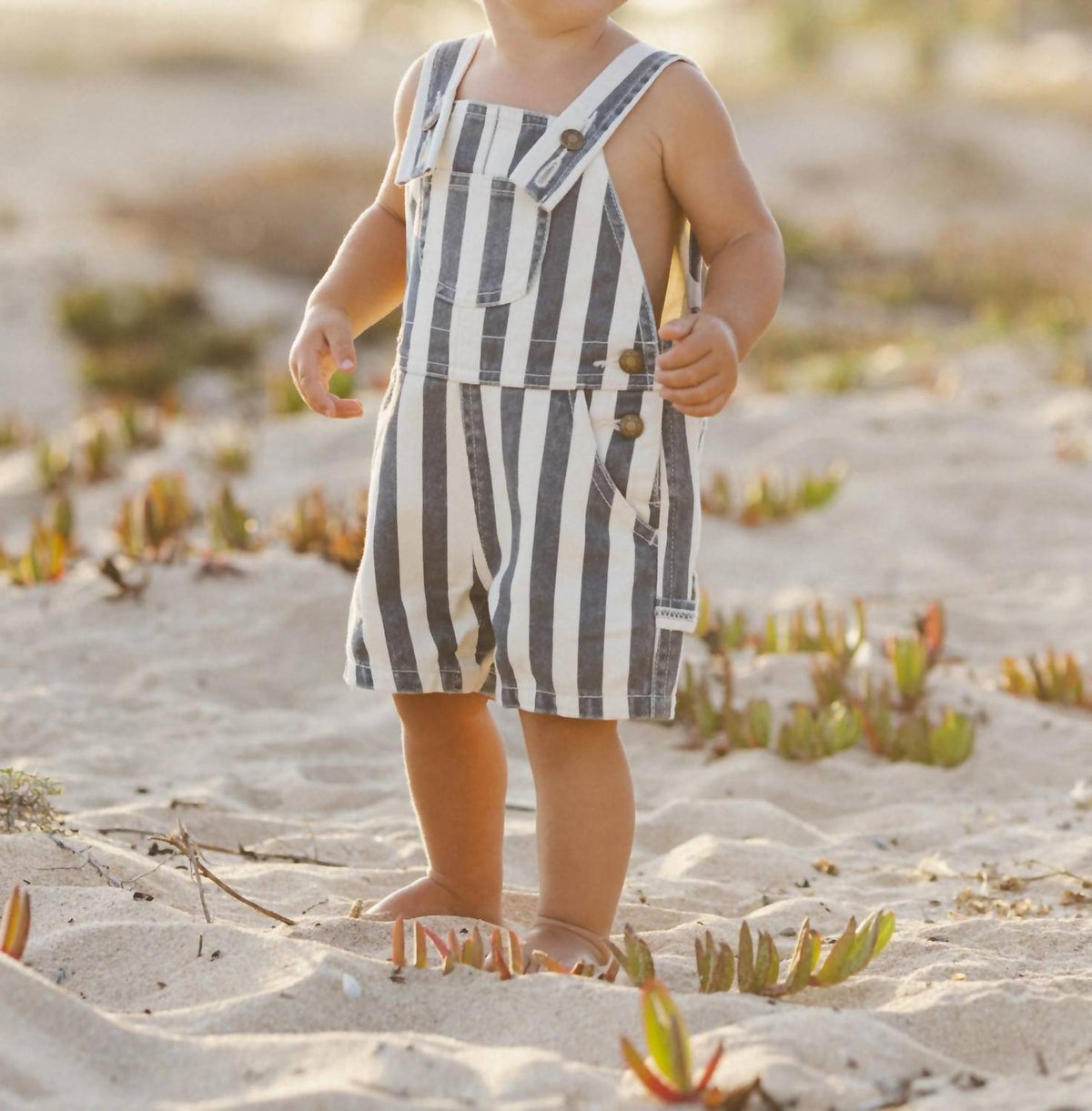 Rylee + Cru - Kid's Denim Stripe Shortalls