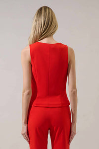Sugarlips - Hemary Button Down Sleeveless Top