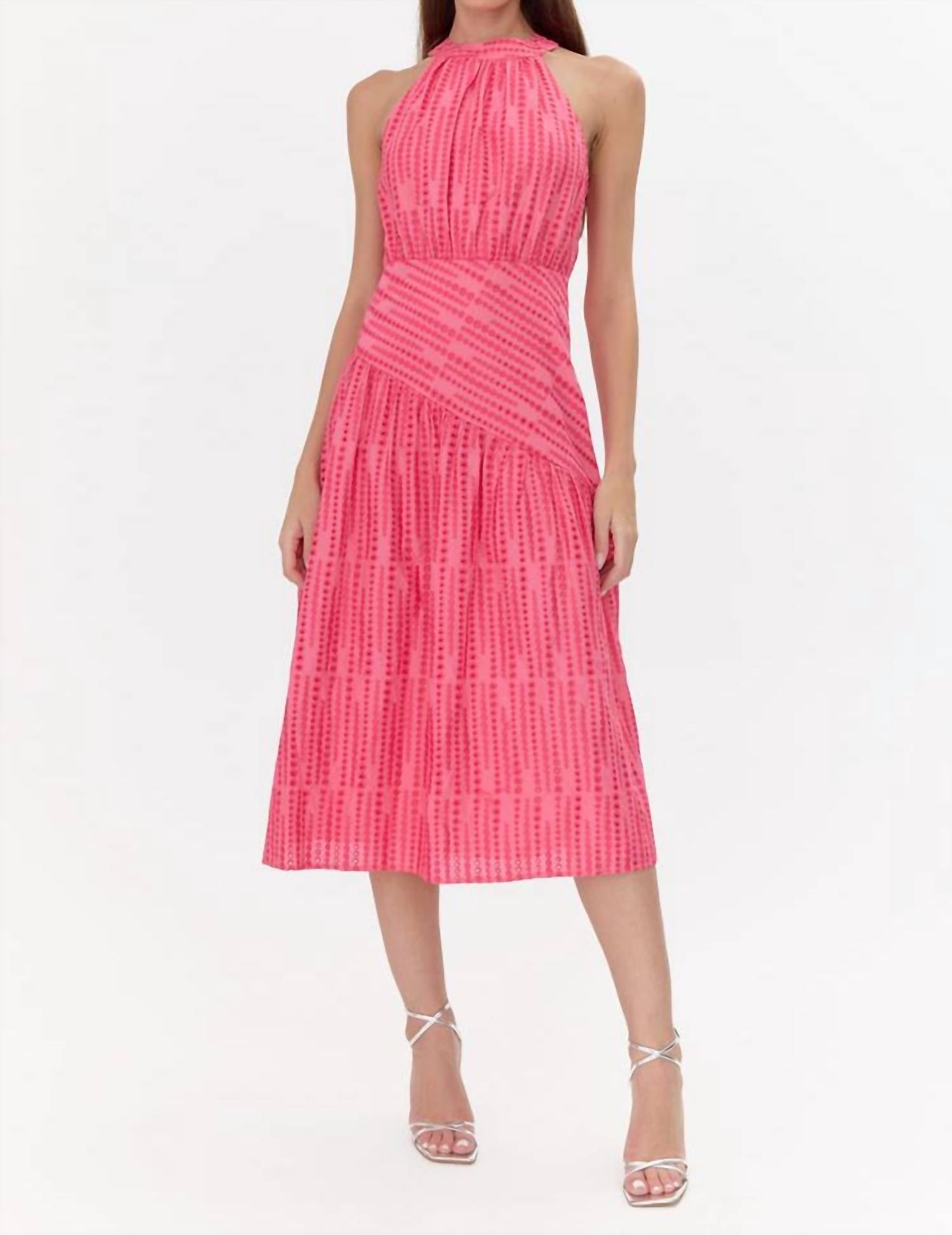 adelyn rae Sophie Halter Midi Dress in pink - women's dress