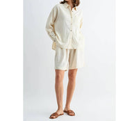 Fun 2 Fun - High-waist Linen Shorts