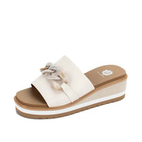 YELLOWBOX Women's Alora Wedge Slide in bone - women's sandal