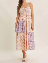 In February - Softly Mixed Cotton Floral Tiered Midi Dress