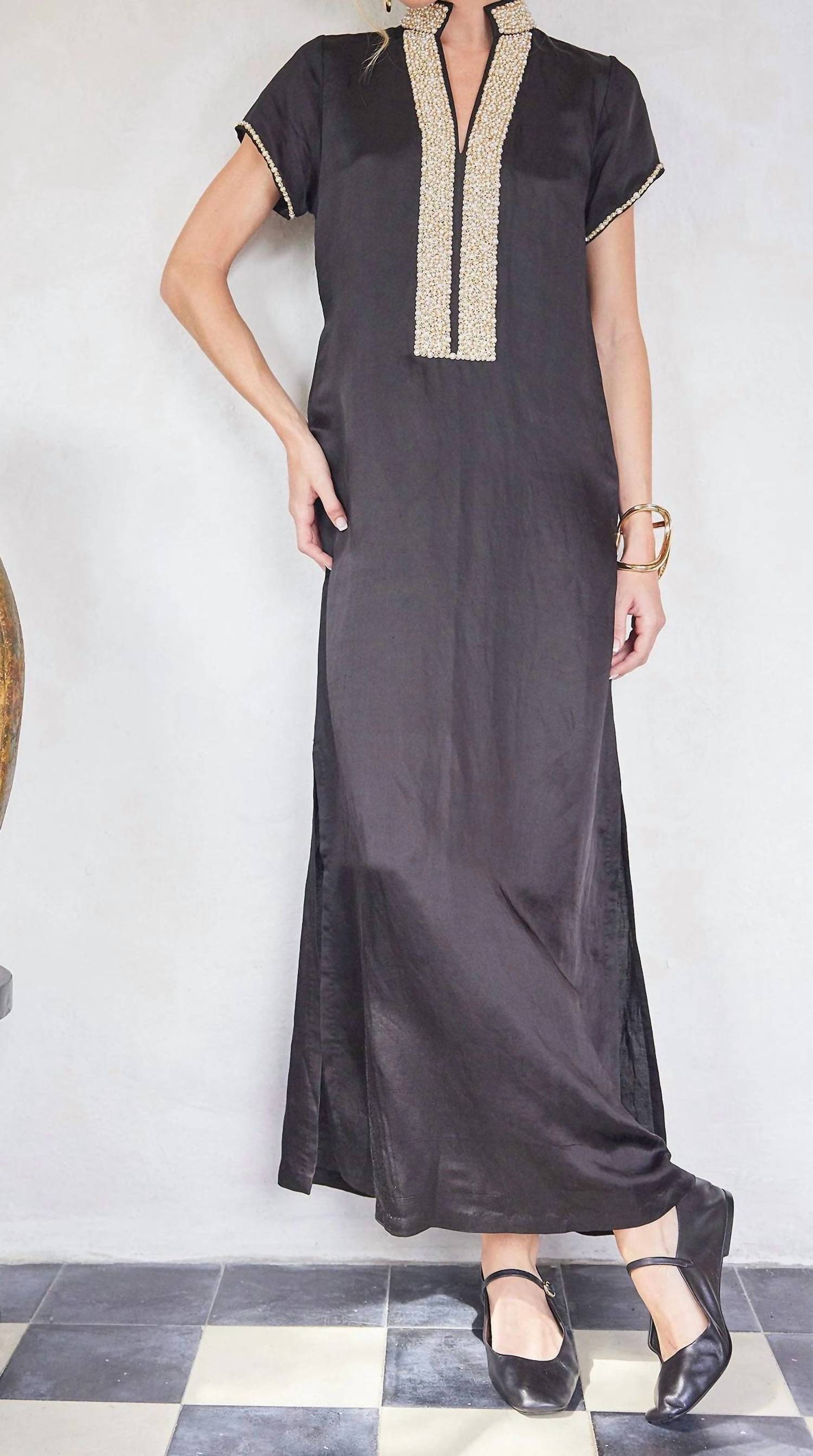 Bella Tu - Pearl Cap Sleeve Caftan Dress