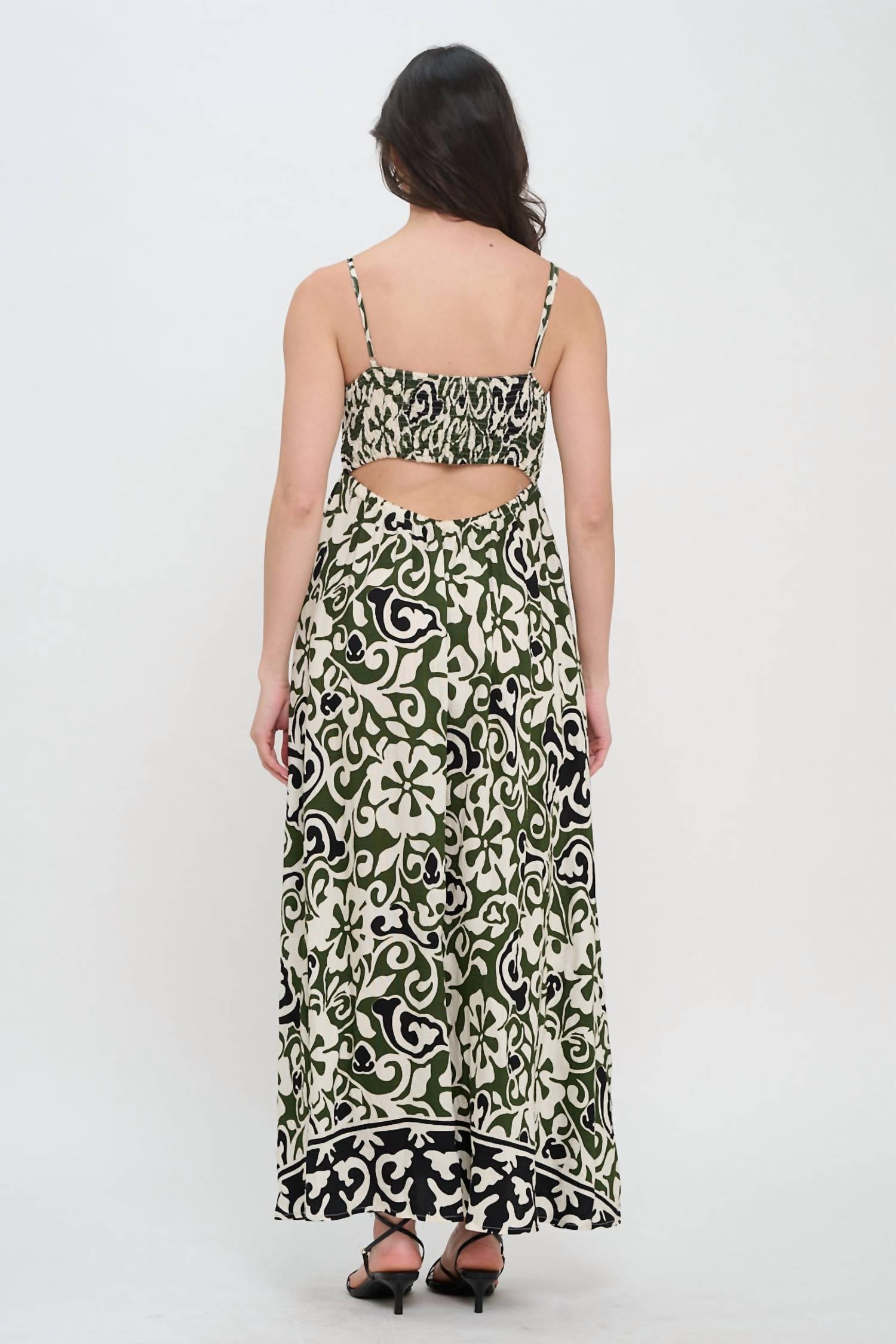 Meet Me In Santorini - Scroll Maxi Dress
