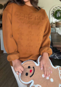 Jadyk - Oh Snap Embossed Gingerbread 3d Sweatshirt