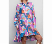 Easel - Button Down Hi Lo Shirt Dress