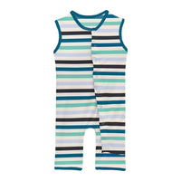 Kickee - Boys' Bamboo Print Tank Romper