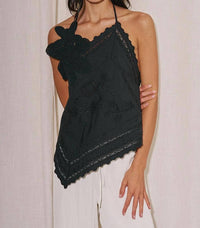Fiorella - Eyelet Open Back Top