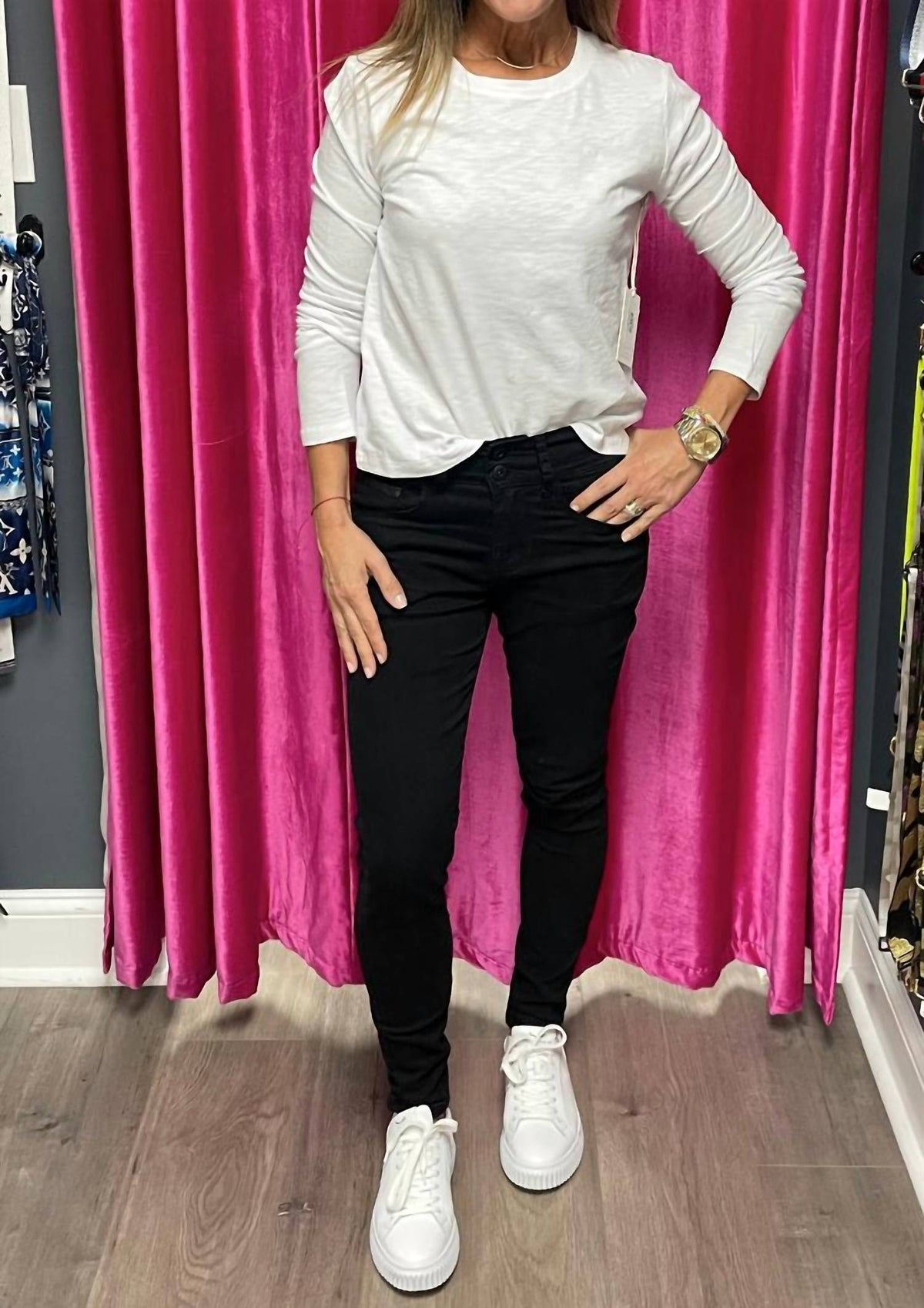 Bianco - Double Button High Waisted Skinny Jean