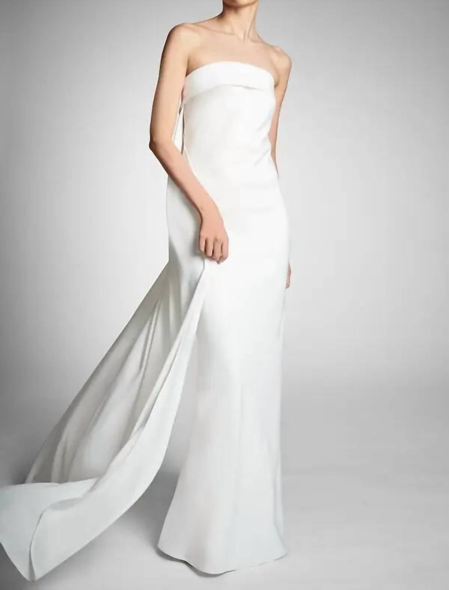 SACHIN & BABI Lourdes Strapless Beaded Bow Gown in ivory - women's dress