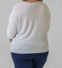 Estheme - Linen Short Sleeve Top - Plus