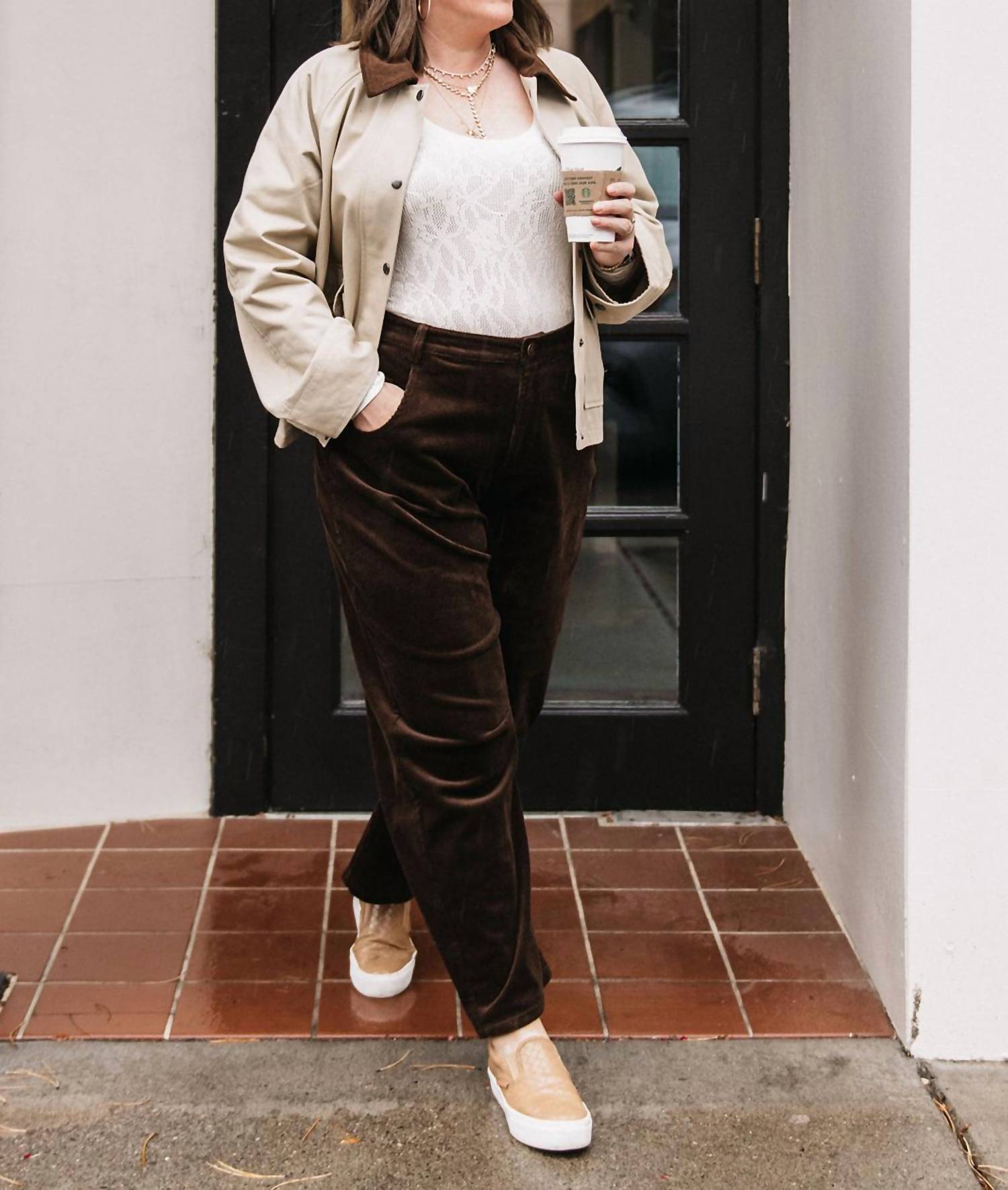 STEVE MADDEN Barrel Leg Pant in dark brown - women's pants - alternate view