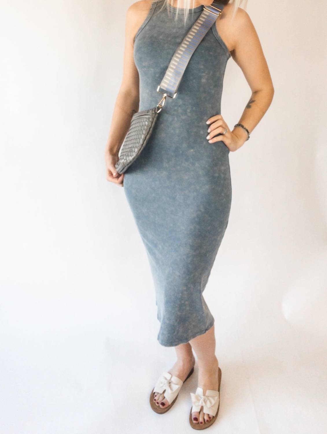 Ee:Some - Ribbed Mineral Wash Dress