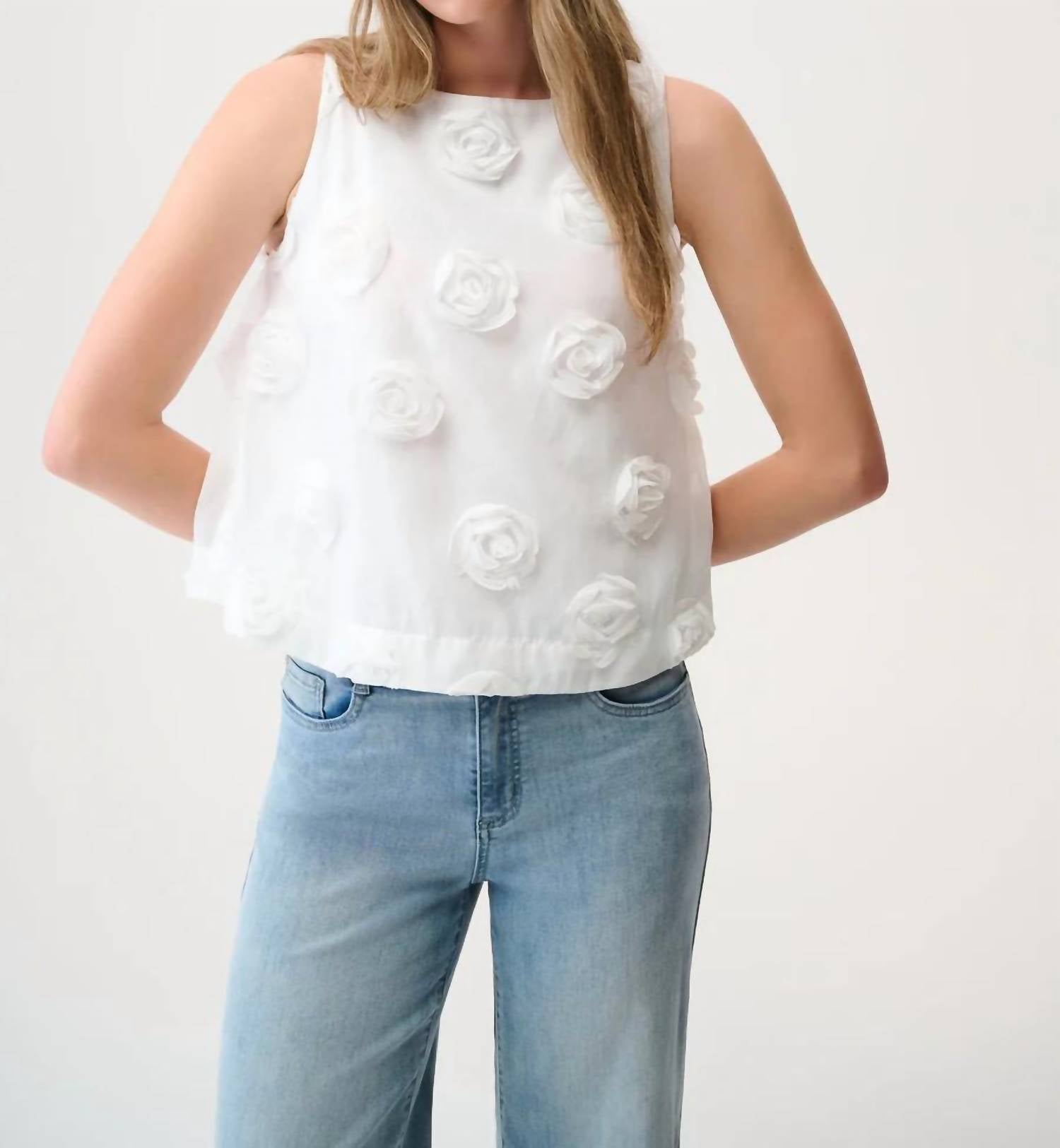 Joseph Ribkoff - Novelty Top with 3D Floral Embroidery