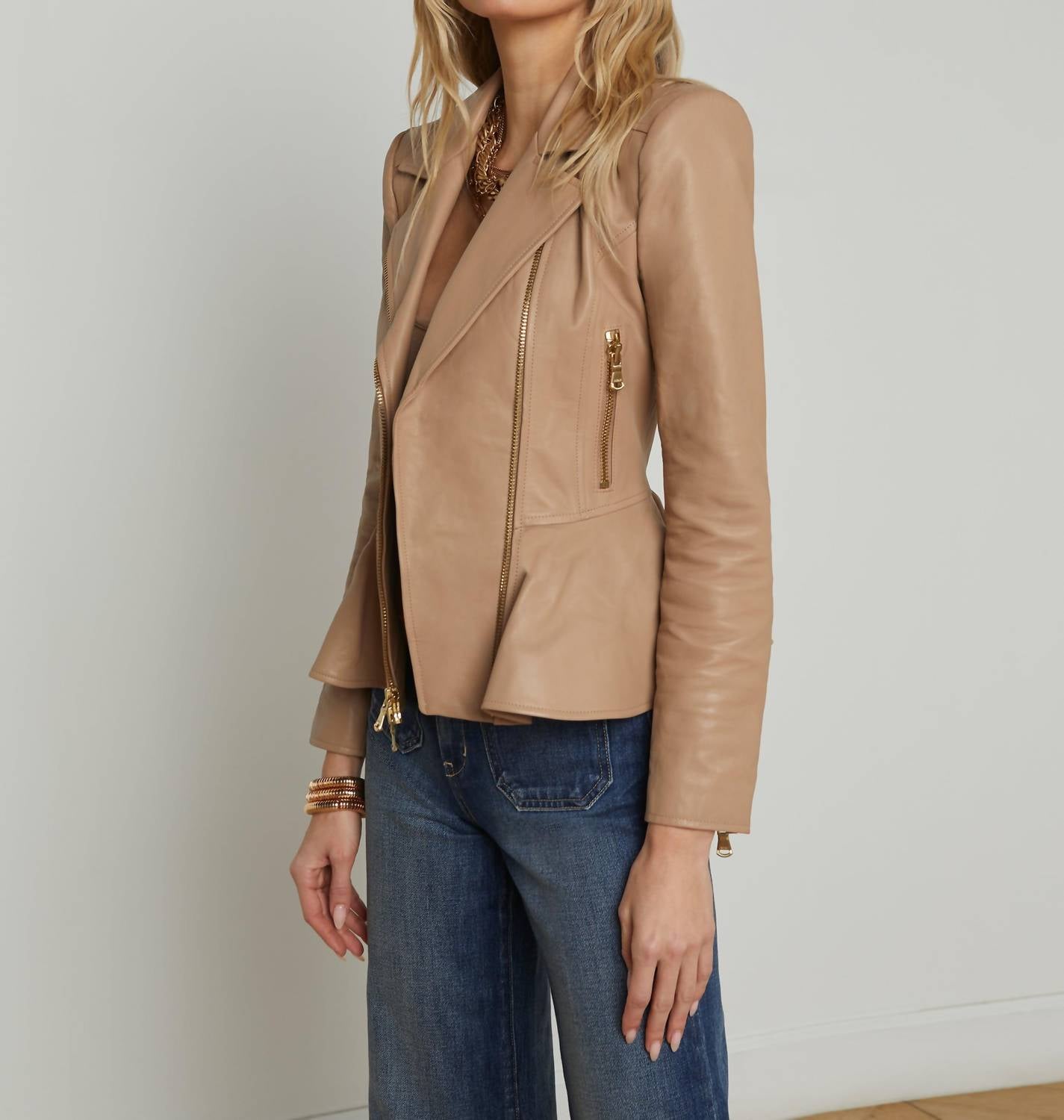 L'Agence - Lyric Peplum Biker Jacket