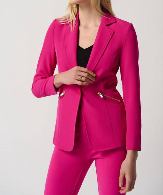 Joseph Ribkoff - Women's One-Button Woven Blazer