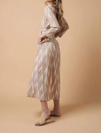 Guadalupe Design Women's Luciana Ikat Dress in khaki - women's dress - alternate view
