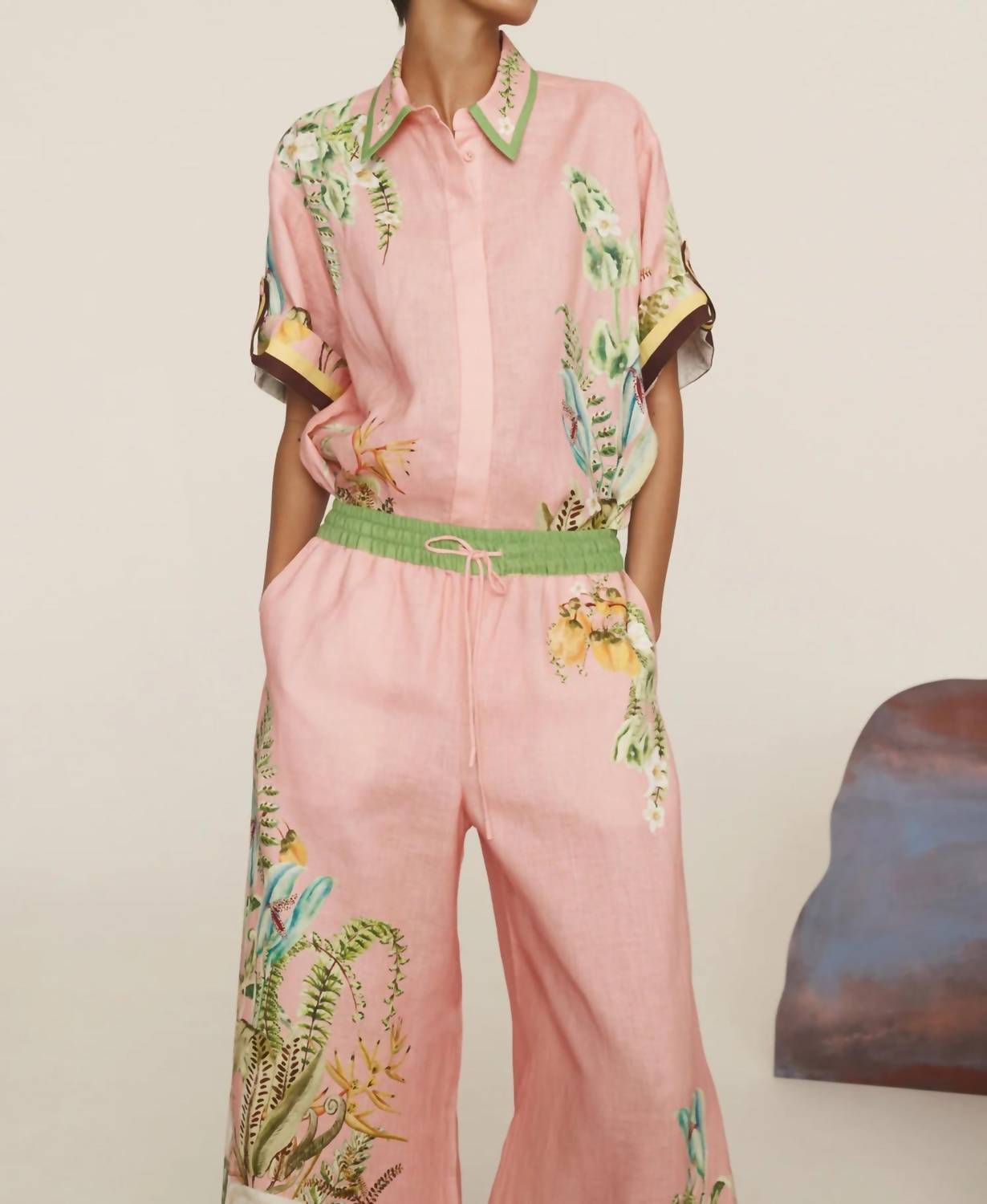 Alemais - Papaya Cropped Wide Leg Pant