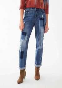 Fdj - Destiny Patchwork Distressed Girlfriend Jeans