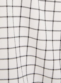Gilli - Round Neck Sleeveless Bubble Hem Grid Top