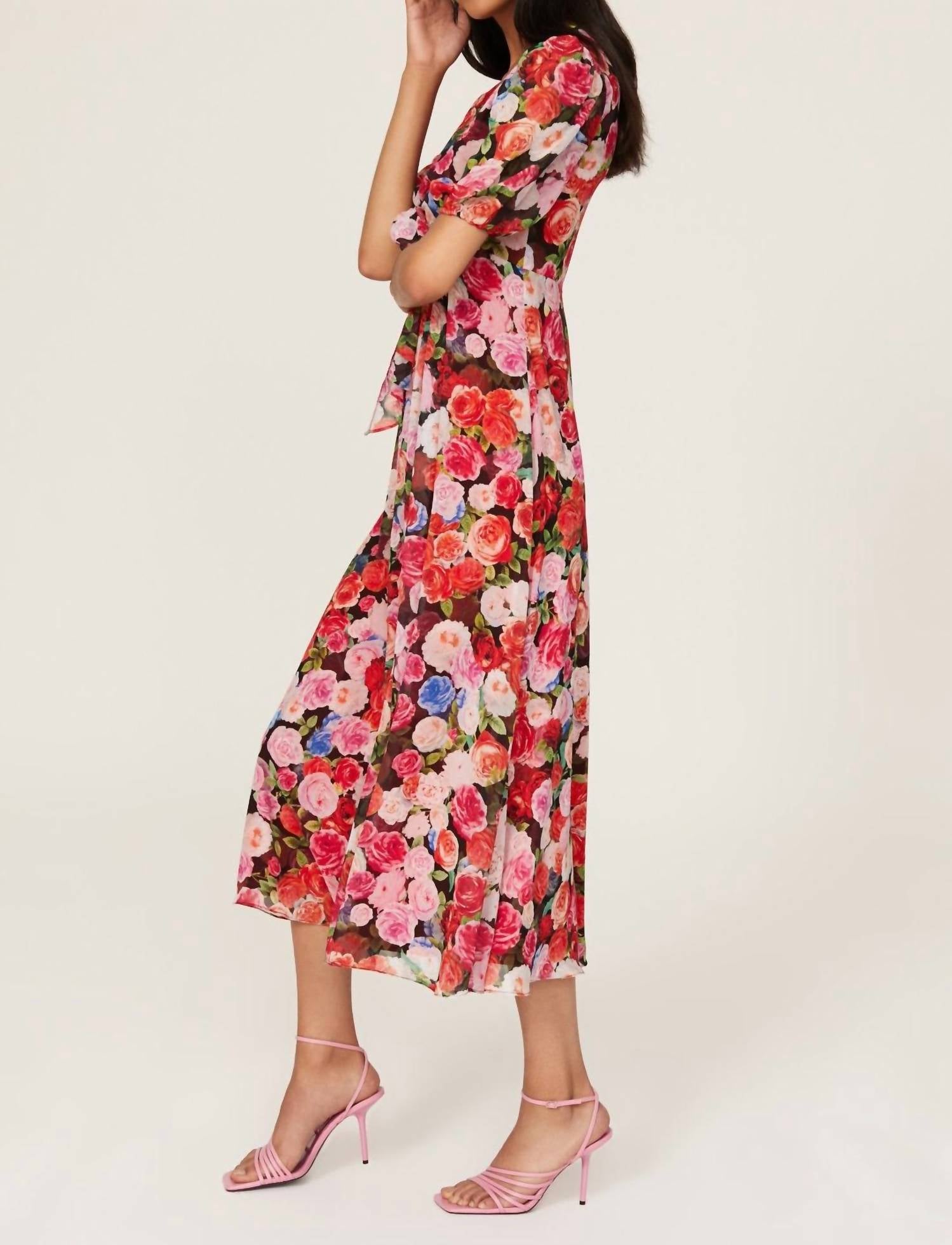 Mac Duggal - Floral Puff Sleeve Dress