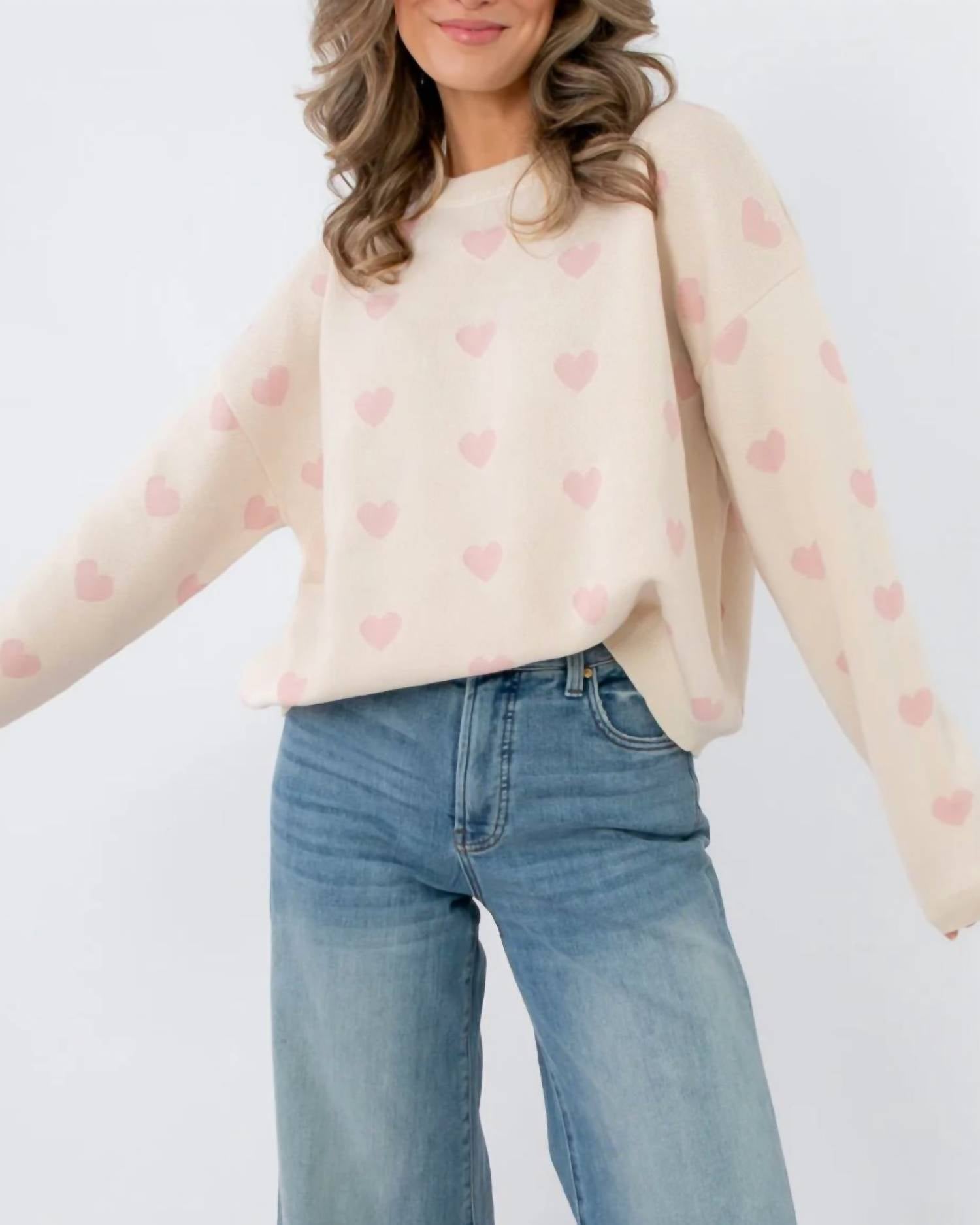 Wishlist - She's Blushing Heart Sweater